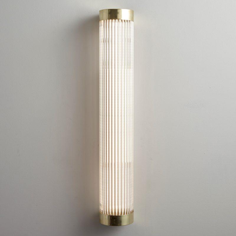 Pillar LED Wall Light Wall Lights Original BTC 60/10cm Polished Brass