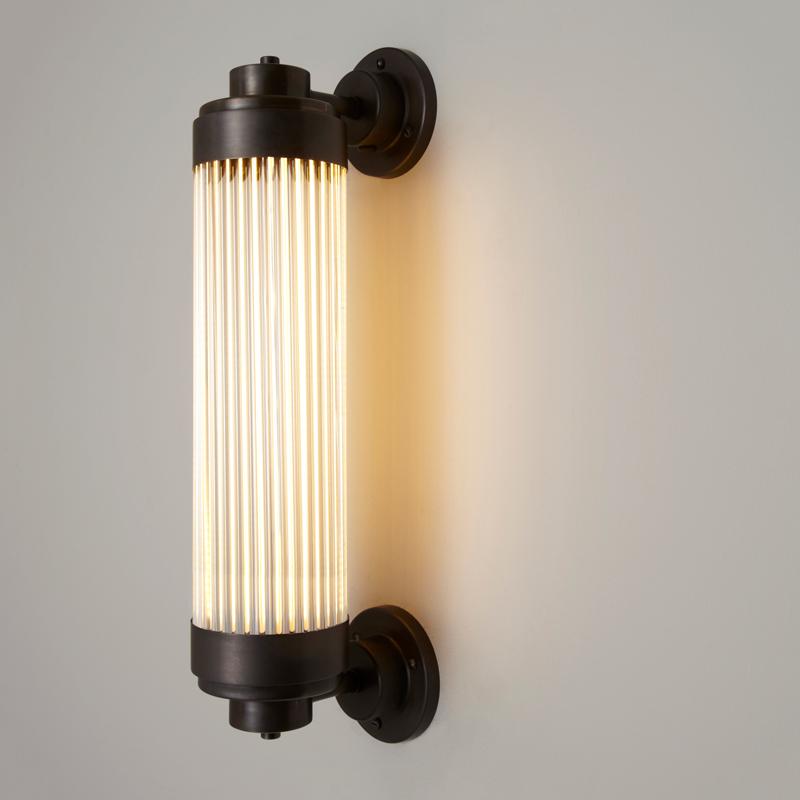 Pillar Offset LED Wall Light Wall Lights Original BTC Weathered Brass