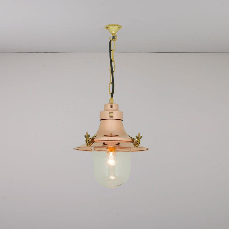 Ship’s Small Decklight Pendant Light Pendant Lights Original BTC Polished Copper | Clear Glass