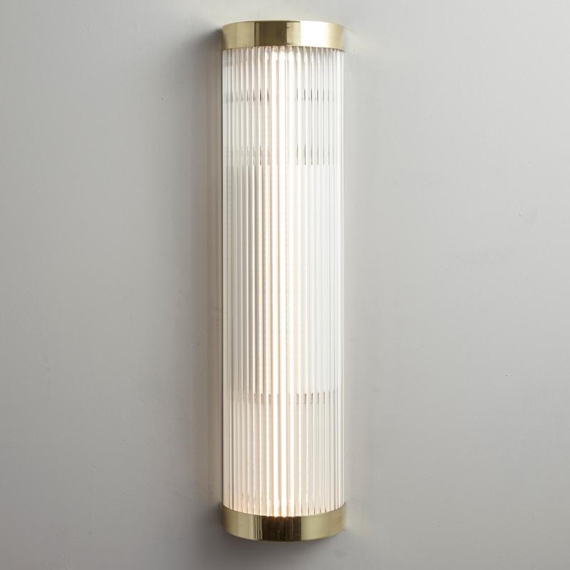Pillar LED Wall Light Wall Lights Original BTC 60/15cm Polished Brass