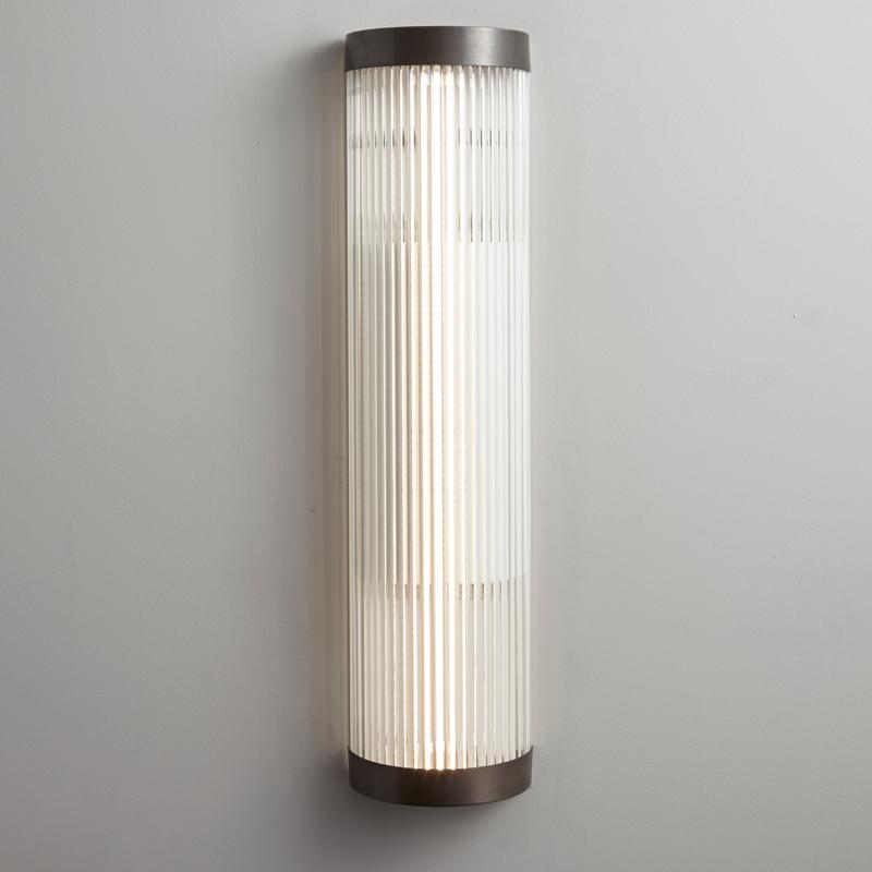 Pillar LED Wall Light Wall Lights Original BTC 60/15cm Weathered Brass