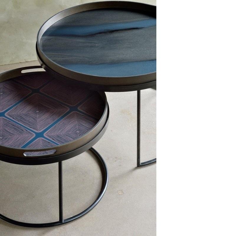 Graphite Organic Glass Tray Tray Ethnicraft