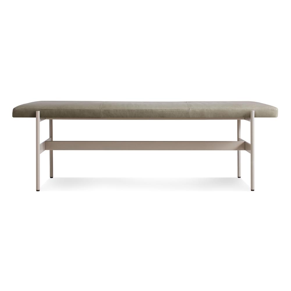 Daybench Benches BluDot Grey Green Leather / Putty