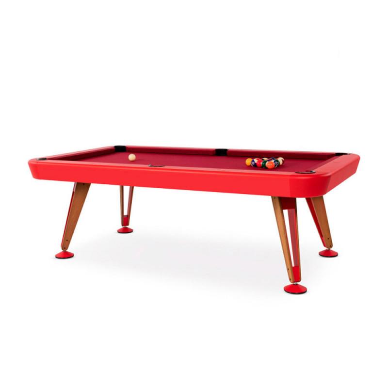 Diagonal Pool Table Miscellaneous RS Barcelona American 8 Feet Structure-Red & Cloth-Burgundy