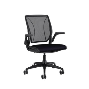Diffrient World Task Chair - Quick Ship task chair humanscale Back: Monofilament Stripe/Black - Seat: Corde4/Black 