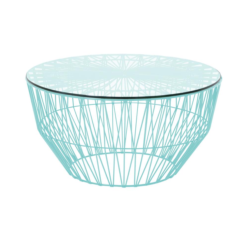 Drum Table table Bend Goods Peacock Blue 24" Glass Table Top +$70.00