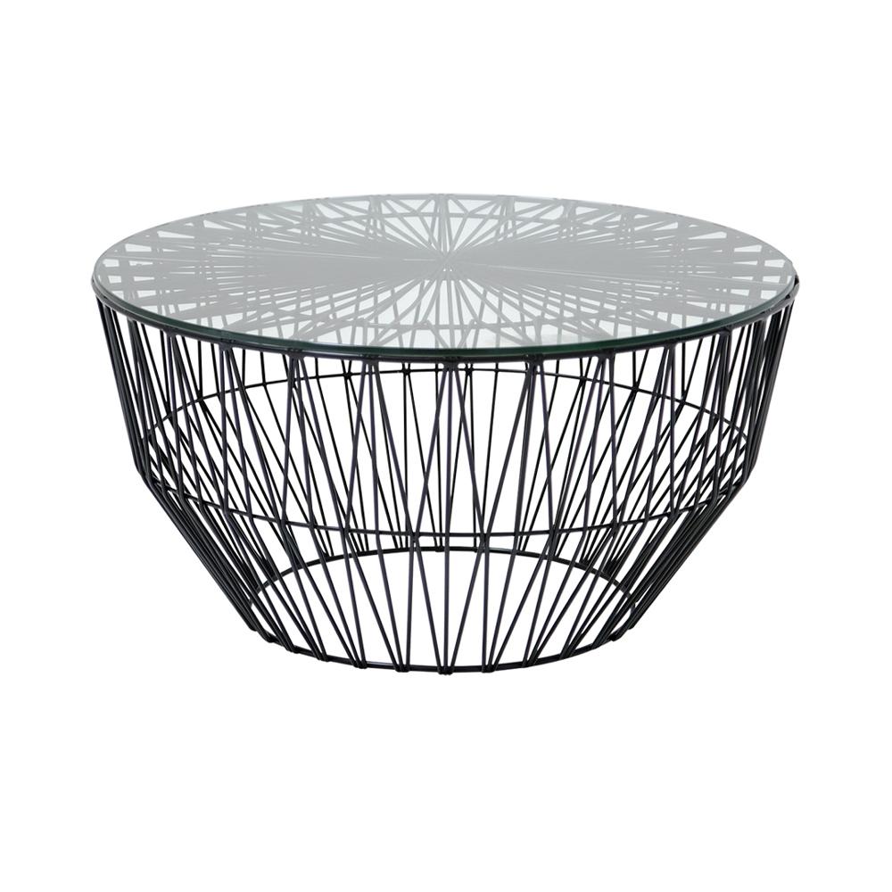 Drum Table table Bend Goods Black 24" Glass Table Top +$70.00