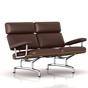 Eames 2-Seat Sofa by Herman Miller Sofa herman miller Teak + $650.00 Tobacco Leather 