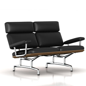 Eames 2-Seat Sofa by Herman Miller Sofa herman miller Teak + $650.00 Black Leather 