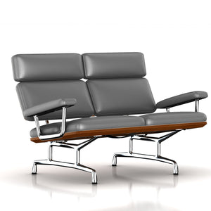 Eames 2-Seat Sofa by Herman Miller Sofa herman miller Walnut Smoke Leather 