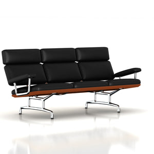 Eames 3-Seat Sofa by Herman Miller Sofa herman miller Walnut Black Leather 