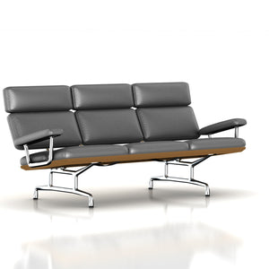 Eames 3-Seat Sofa by Herman Miller Sofa herman miller Teak + $600.00 Smoke Leather 