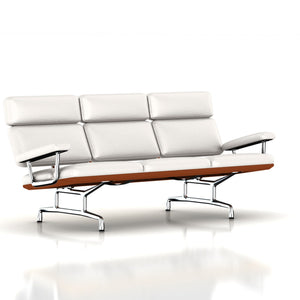 Eames 3-Seat Sofa by Herman Miller Sofa herman miller Walnut Ivory Leather 