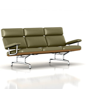 Eames 3-Seat Sofa by Herman Miller Sofa herman miller Teak + $600.00 Soft Green Dream Cow Leather + $1730.00 