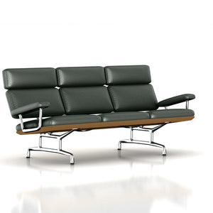 Eames 3-Seat Sofa by Herman Miller Sofa herman miller Teak + $600.00 Deep Green Dream Cow Leather + $1730.00 
