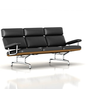 Eames 3-Seat Sofa by Herman Miller Sofa herman miller Teak + $600.00 Black Dream Cow Leather + $1730.00 