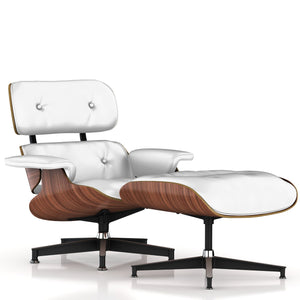 Eames Lounge Chair and Ottoman lounge chair herman miller Walnut Veneer Fresh Snow Dream Cow Leather +$900.00 