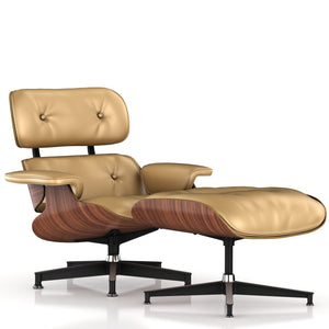 Eames Lounge Chair and Ottoman lounge chair herman miller Walnut Veneer Honey Leather 