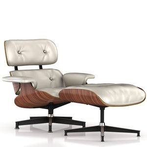 Eames Lounge Chair and Ottoman lounge chair herman miller Walnut Veneer Ivory Leather 