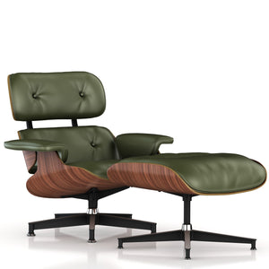 Eames Lounge Chair and Ottoman lounge chair herman miller Walnut Veneer Olive Leather 