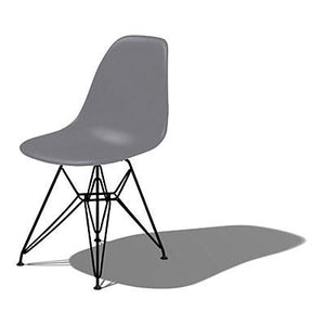 Eames Molded Plastic Side Chair-Wire Base / DSR Side/Dining herman miller Black Base Frame Finish Charcoal Seat and Back Standard Glide