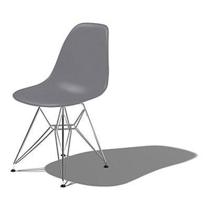 Eames Molded Plastic Side Chair-Wire Base / DSR Side/Dining herman miller Trivalent Chrome Base Frame Finish + $50.00 Charcoal Seat and Back Standard Glide