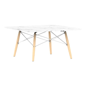 Eames Square Dowel Leg Coffee Table Coffee Tables herman miller Carrara Marble +$1000.00 Natural Maple White