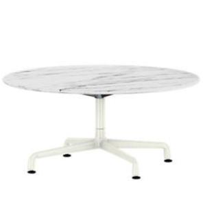Eames Table Universal Base Round Outdoor 36" Dia. Outdoors herman miller 16-inches high Georgia Grey Marble Top White Base