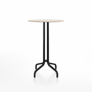 Emeco 1 Inch Bar Table - Round Top Coffee table Emeco Table Top 30" Black Powder Coated Aluminum Ash Wood