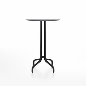Emeco 1 Inch Bar Table - Round Top Coffee table Emeco Table Top 30" Black Powder Coated Aluminum Gray HPL