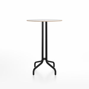 Emeco 1 Inch Bar Table - Round Top Coffee table Emeco Table Top 30" Black Powder Coated Aluminum White Laminate Plywood
