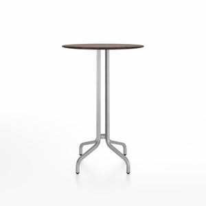 Emeco 1 Inch Bar Table - Round Top Coffee table Emeco Table Top 30" Brushed Aluminum Walnut Wood