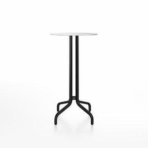 Emeco 1 Inch Bar Table - Round Top Coffee table Emeco Table Top 24" Black Powder Coated Aluminum Brushed Aluminum