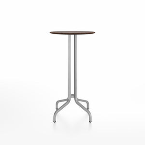 Emeco 1 Inch Bar Table - Round Top Coffee table Emeco Table Top 24" Brushed Aluminum Walnut Wood