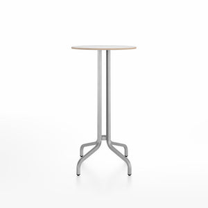 Emeco 1 Inch Bar Table - Round Top Coffee table Emeco Table Top 24" Brushed Aluminum White Laminate Plywood
