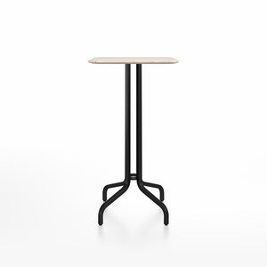 Emeco 1 Inch Bar Table - Square Top Coffee table Emeco Table Top 24" Black Powder Coated Aluminum Ash Wood