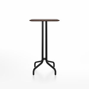 Emeco 1 Inch Bar Table - Square Top Coffee table Emeco Table Top 24" Black Powder Coated Aluminum Walnut Wood