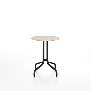 Emeco 1 Inch Cafe Table - Round Top Coffee table Emeco Table Top 24" Black Powder Coated Aluminum Ash Wood