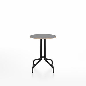 Emeco 1 Inch Cafe Table - Round Top Coffee table Emeco Table Top 24" Black Powder Coated Aluminum Gray Laminate Plywood