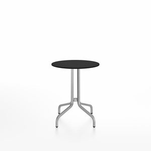 Emeco 1 Inch Cafe Table - Round Top Coffee table Emeco Table Top 24" Brushed Aluminum Black HPL