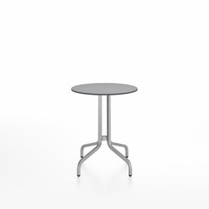 Emeco 1 Inch Cafe Table - Round Top Coffee table Emeco Table Top 24" Brushed Aluminum Gray HPL
