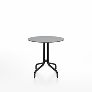Emeco 1 Inch Cafe Table - Round Top Coffee table Emeco Table Top 30" Black Powder Coated Aluminum Gray HPL