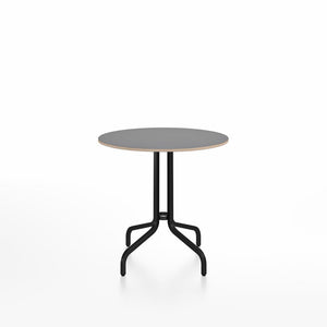 Emeco 1 Inch Cafe Table - Round Top Coffee table Emeco Table Top 30" Black Powder Coated Aluminum Gray Laminate Plywood