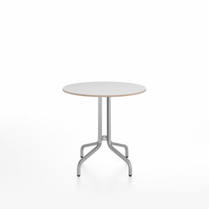 Emeco 1 Inch Cafe Table - Round Top Coffee table Emeco Table Top 30" Brushed Aluminum White Laminate Plywood