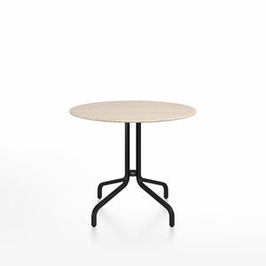 Emeco 1 Inch Cafe Table - Round Top Coffee table Emeco Table Top 36" Black Powder Coated Aluminum Ash Wood