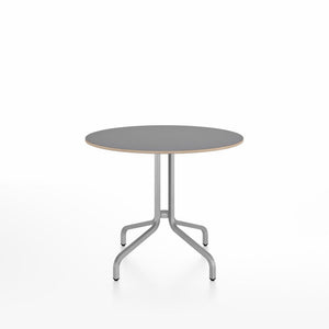 Emeco 1 Inch Cafe Table - Round Top Coffee table Emeco Table Top 36" Brushed Aluminum Gray Laminate Plywood