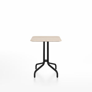 Emeco 1 Inch Cafe Table - Square Top Coffee table Emeco Table Top 24" Black Powder Coated Aluminum Ash Wood