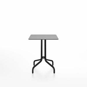 Emeco 1 Inch Cafe Table - Square Top Coffee table Emeco Table Top 24" Black Powder Coated Aluminum Gray HPL
