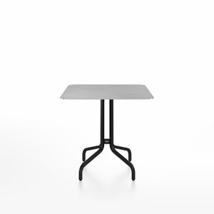 Emeco 1 Inch Cafe Table - Square Top Coffee table Emeco Table Top 30" Black Powder Coated Aluminum Brushed Aluminum