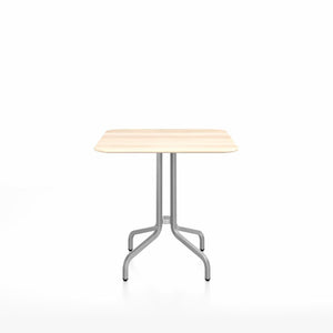 Emeco 1 Inch Cafe Table - Square Top Coffee table Emeco Table Top 30" Brushed Aluminum Accoya Wood